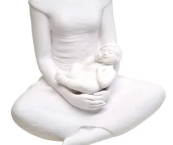 Soprammobili Moderni-Bongelli Preziosi scultura da tavolo maternita seduta bimbo h18 bianca