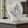 Soprammobili Moderni-Bongelli Preziosi scultura da tavolo maternita argento bianco h22
