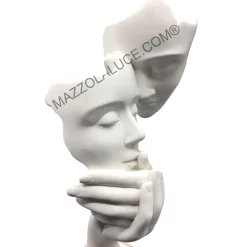 Soprammobili Moderni-Bongelli Preziosi scultura face volti moderna base nocciola