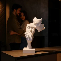 Soprammobili Moderni-Bongelli Preziosi scultura face volti moderna base nocciola