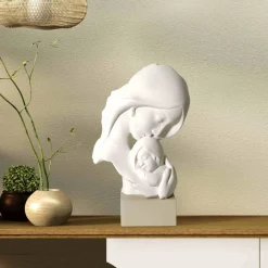 Soprammobili Moderni-Bongelli Preziosi scultura maternita face bianca base nocciola