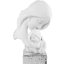 Soprammobili Moderni-Bongelli Preziosi scultura maternita face base argento soprammobile