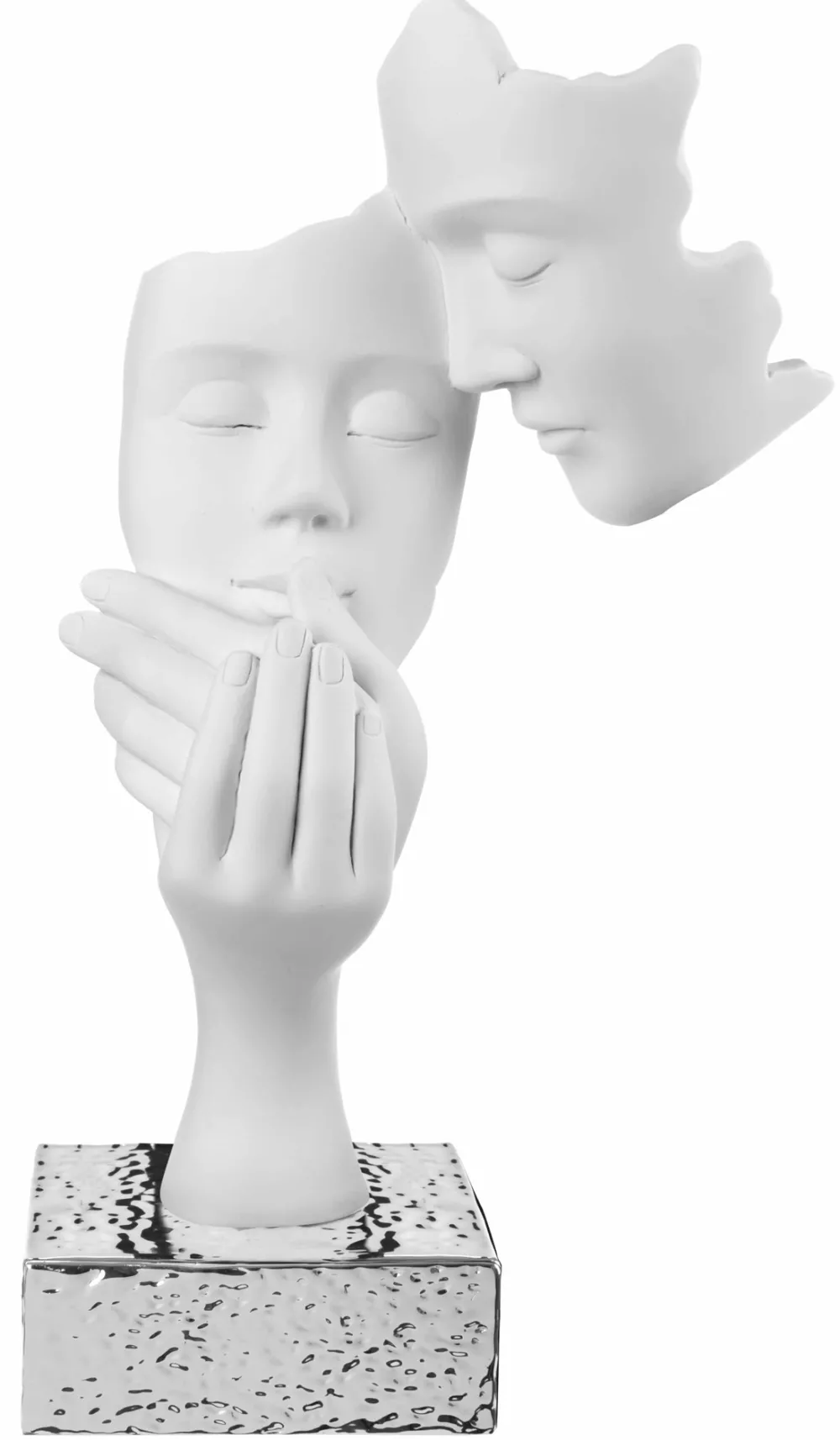 Soprammobili Moderni-Bongelli Preziosi scultura moderna volti face bianco argento