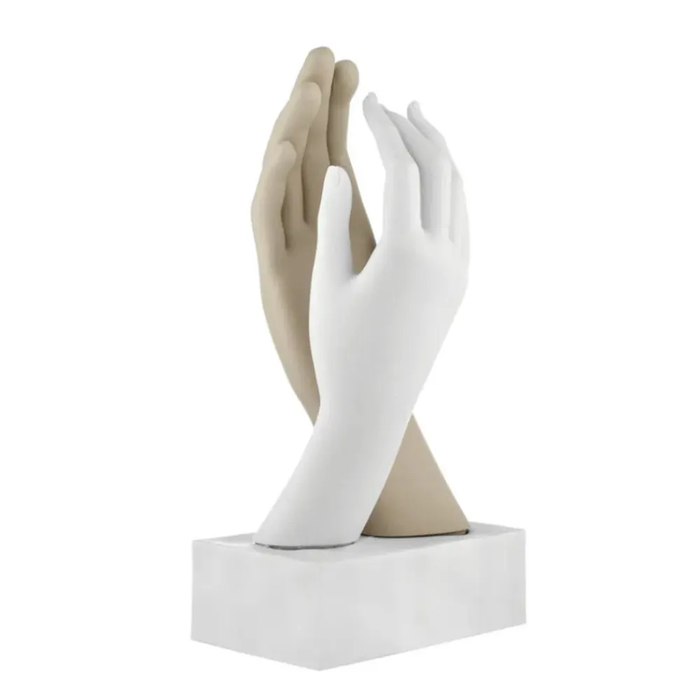 Soprammobili Moderni-Bongelli Preziosi scultura soprammobile mani bianco nocciola