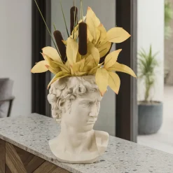 Soprammobili Moderni-Bongelli Preziosi scultura testa david vaso nocciola h30