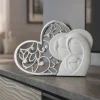 Soprammobili Moderni-Bongelli Preziosi soprammobile bianco cuore argento