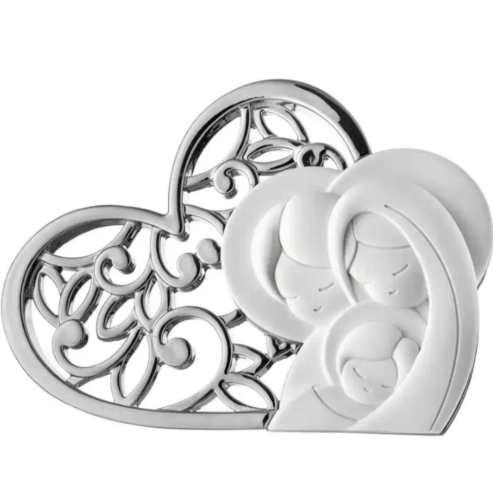 Soprammobili Moderni-Bongelli Preziosi soprammobile bianco cuore argento