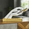 Soprammobili Moderni-Bongelli Preziosi statuetta soprammobile design mani bianco oro