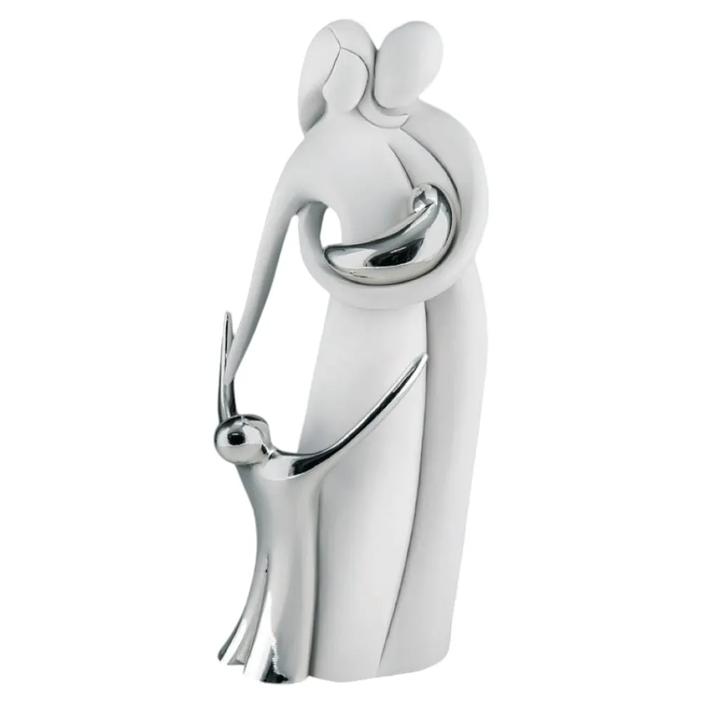 Soprammobili Moderni-Bongelli Preziosi statuetta famiglia soprammobile scultura bianca