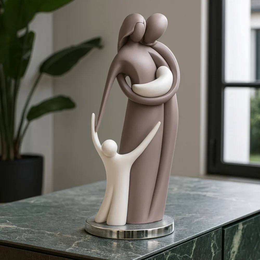 Soprammobili Moderni-Bongelli Preziosi statuetta famiglia tortora soprammobile