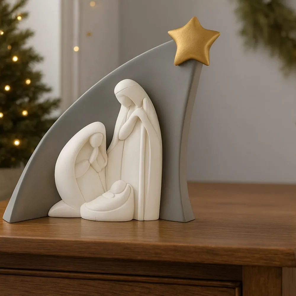 Presepi Di Natale-Bongelli Preziosi statuina h13 presepe moderno grigio stella natività