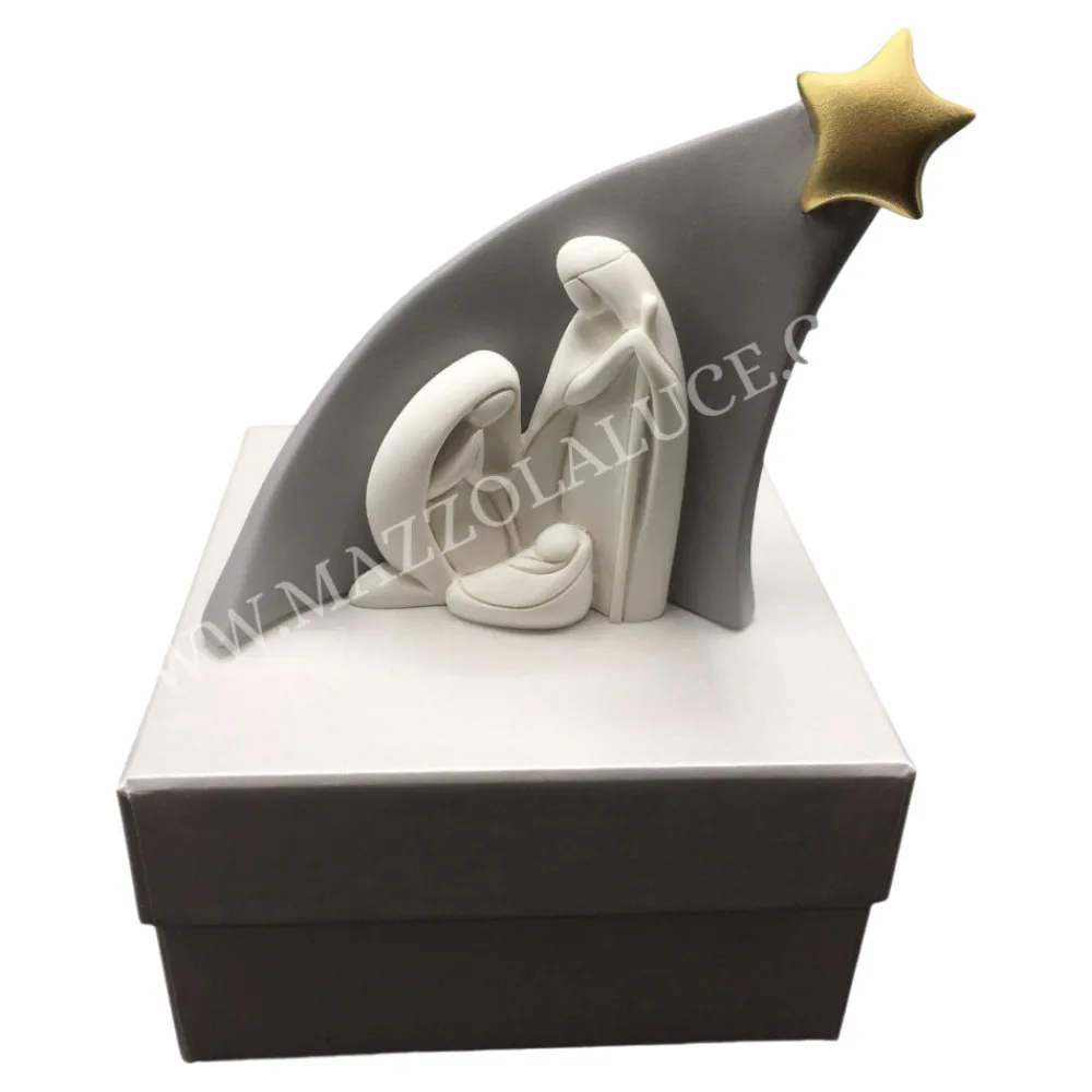 Presepi Di Natale-Bongelli Preziosi statuina h13 presepe moderno grigio stella natività