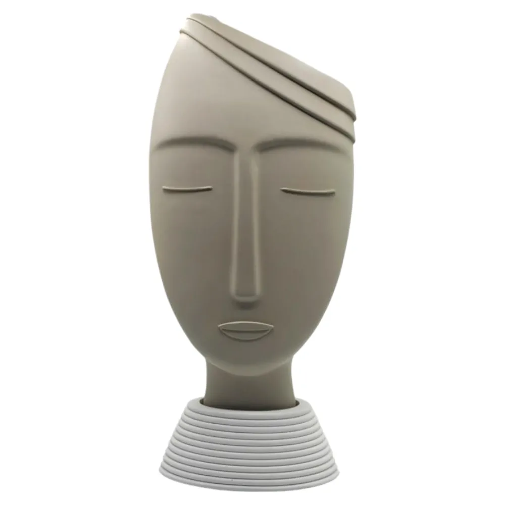 Soprammobili Moderni-Bongelli Preziosi vaso viso uomo h45 nocciola soprammobile