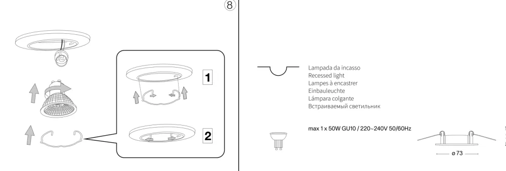 Faretti Da Incasso-Ideal Lux Box da 3 jazz fi faretto rotondo da incasso soffitto bianco gu10