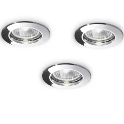 Faretti Da Incasso-Ideal Lux Box 3 faretti da incasso jazz fi rotondo cromo per cartongesso