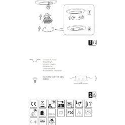 Faretti Da Incasso-Ideal Lux Box kit 3 swing faretti da incasso orientabile brunito rotondo