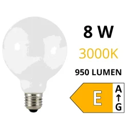 Lampadine Led-Ideal Lux Box 10 lampadine sfera e27 led 8w 950lm 3000k vetro bianco