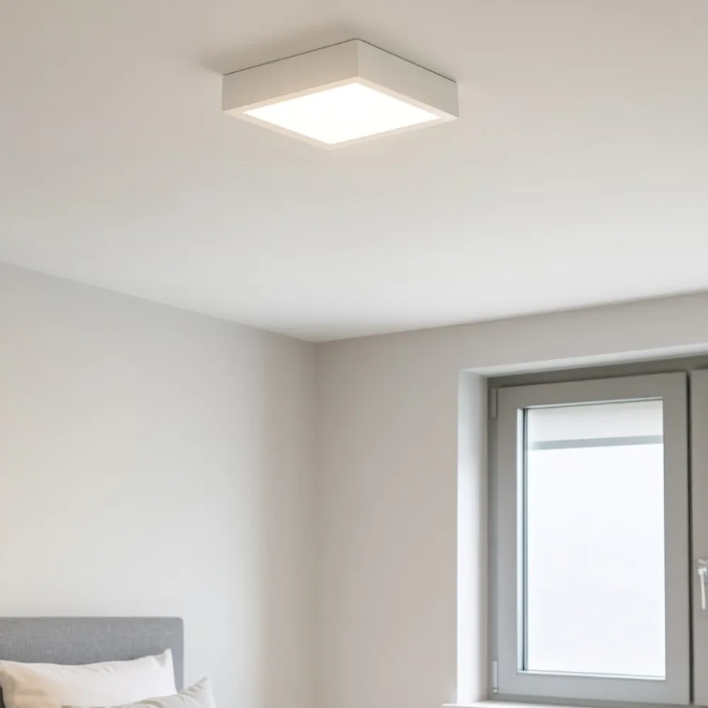 Plafoniere Moderne-Linea Light Box sq plafoniera led 17w 4000k quadrata bianca