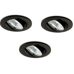 Faretti Da Incasso-Ideal Lux Box 3 swing fi faretti nero da incasso per cartongesso orientabili rotondi