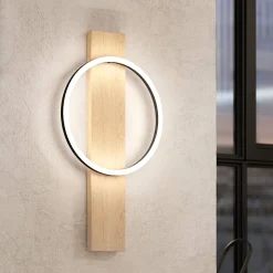 Applique Da Parete-Eglo Boyal applique da parete minimal in legno chiaro led 3000k
