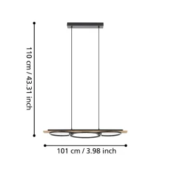 Lampadari Cucina-Eglo Boyal lampadario da cucina moderno led 3000k dimmerabile