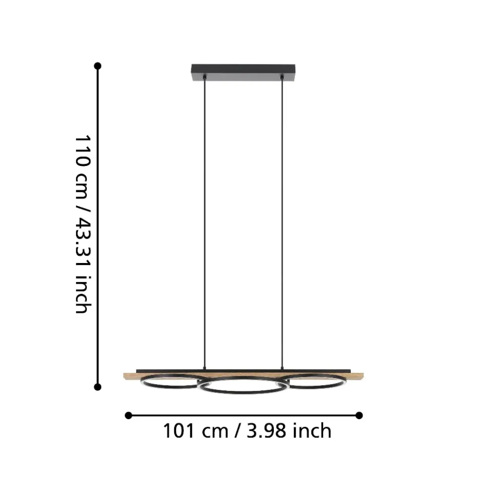 Lampadari Cucina-Eglo Boyal lampadario da cucina moderno led 3000k dimmerabile