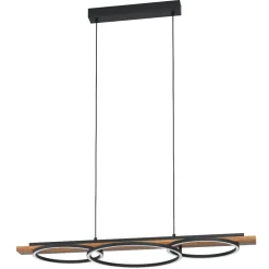 Lampadari Cucina-Eglo Boyal lampadario per cucina in legno effetto anticato led 3000k