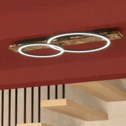 Plafoniere Moderne-Eglo Boyal plafoniera moderna nera e marrone led 3000k