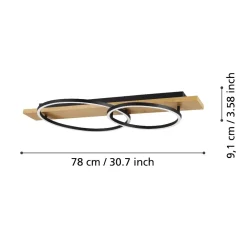 Plafoniere Moderne-Eglo Boyal plafoniera moderna in legno led 3000k