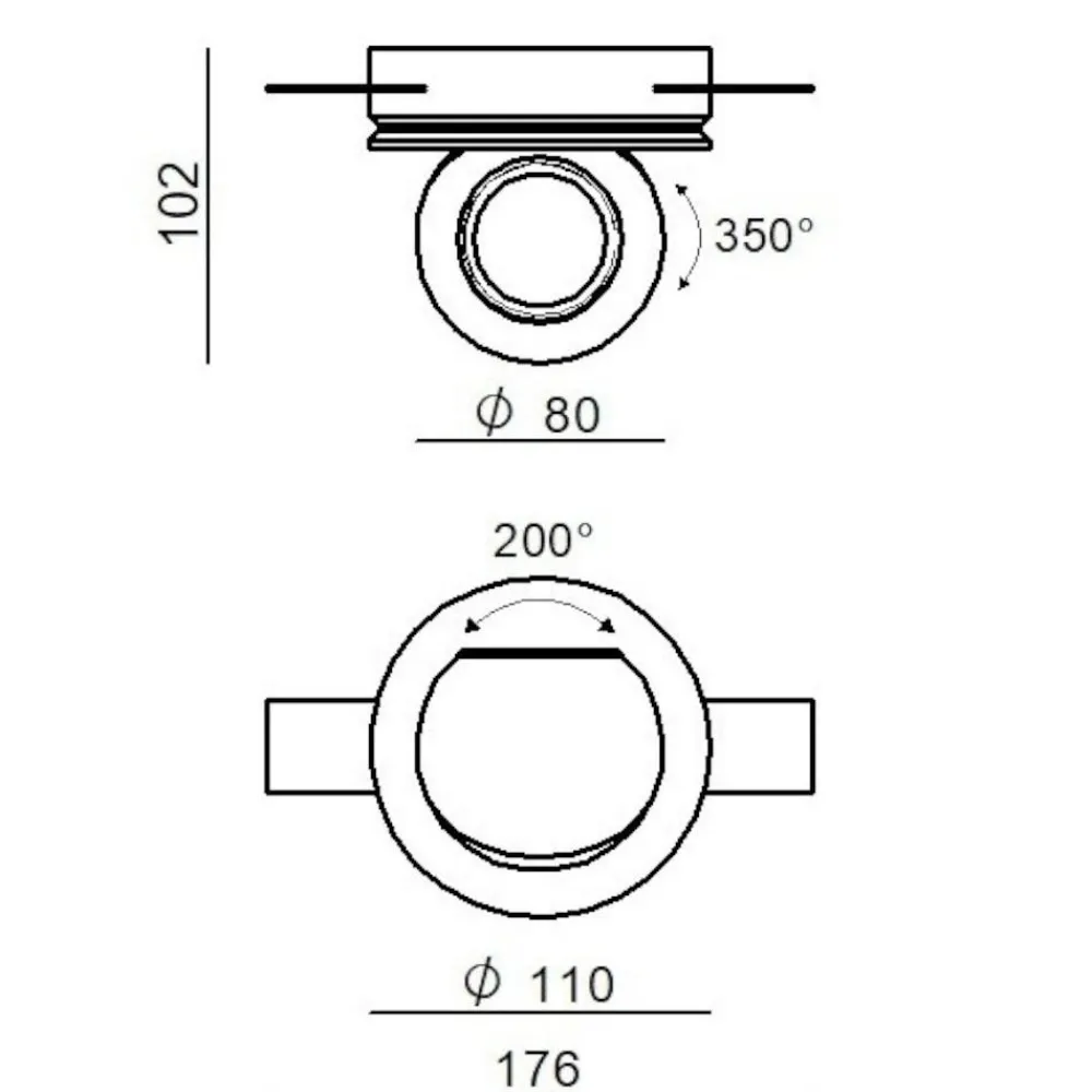 Faretti Da Incasso-Linea Light Bubble faretto led 9w 3000k 24v ottica 62 da incasso