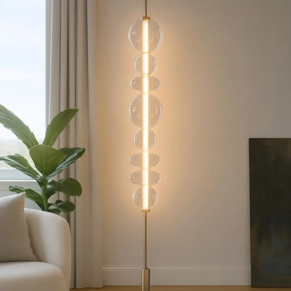Lampade Da Terra-Perenz Illuminazione Bubbles perenz lampada da terra bolle vetro led 3000k altezza regolabile