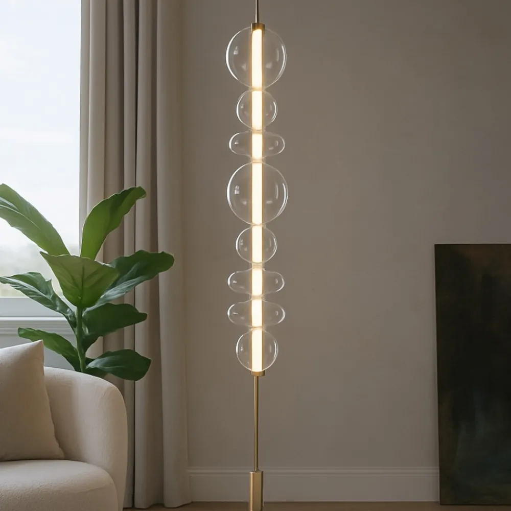 Lampade Da Terra-Perenz Illuminazione Bubbles perenz lampada da terra bolle vetro led 3000k altezza regolabile