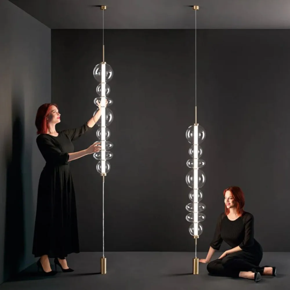 Lampade Da Terra-Perenz Illuminazione Bubbles perenz lampada da terra bolle vetro led 3000k altezza regolabile
