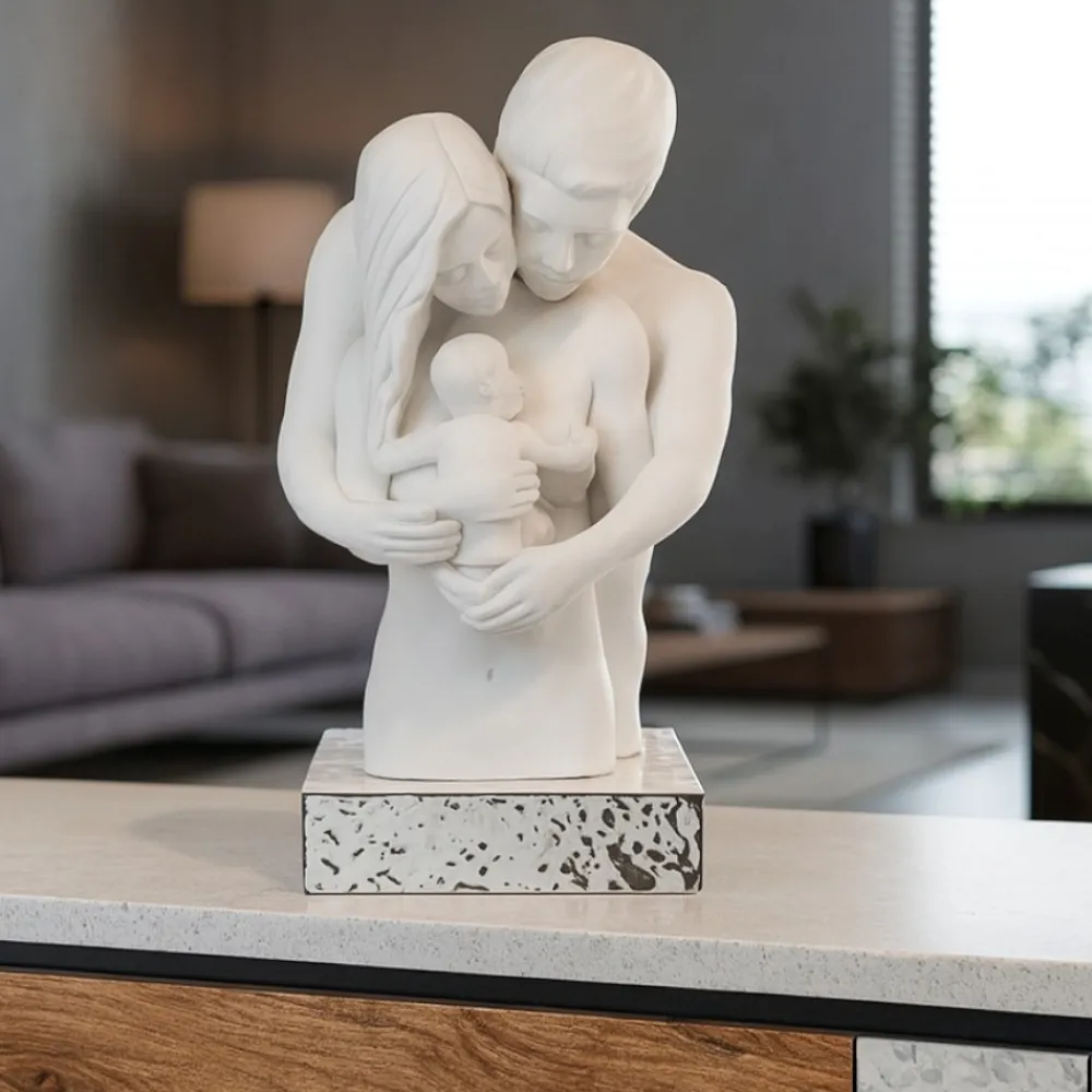 Soprammobili Moderni-Bongelli Preziosi Busto famiglia sentimenti soprammobile argento