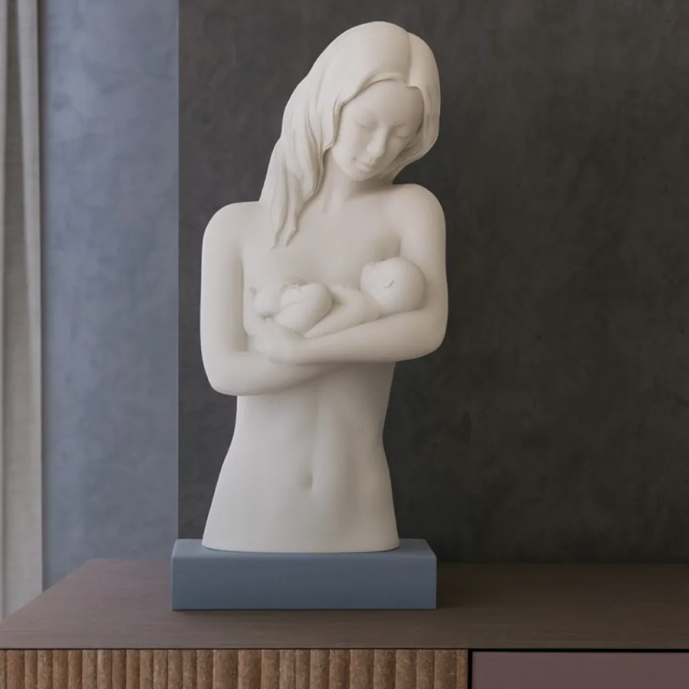 Soprammobili Moderni-Bongelli Preziosi Busto maternita sentimenti bianco carta da zucchero