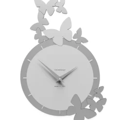 Orologi Da Parete Moderni-Selezionato da Mazzolaluce Butterfly orologio da parete moderno legno bianco-grigio