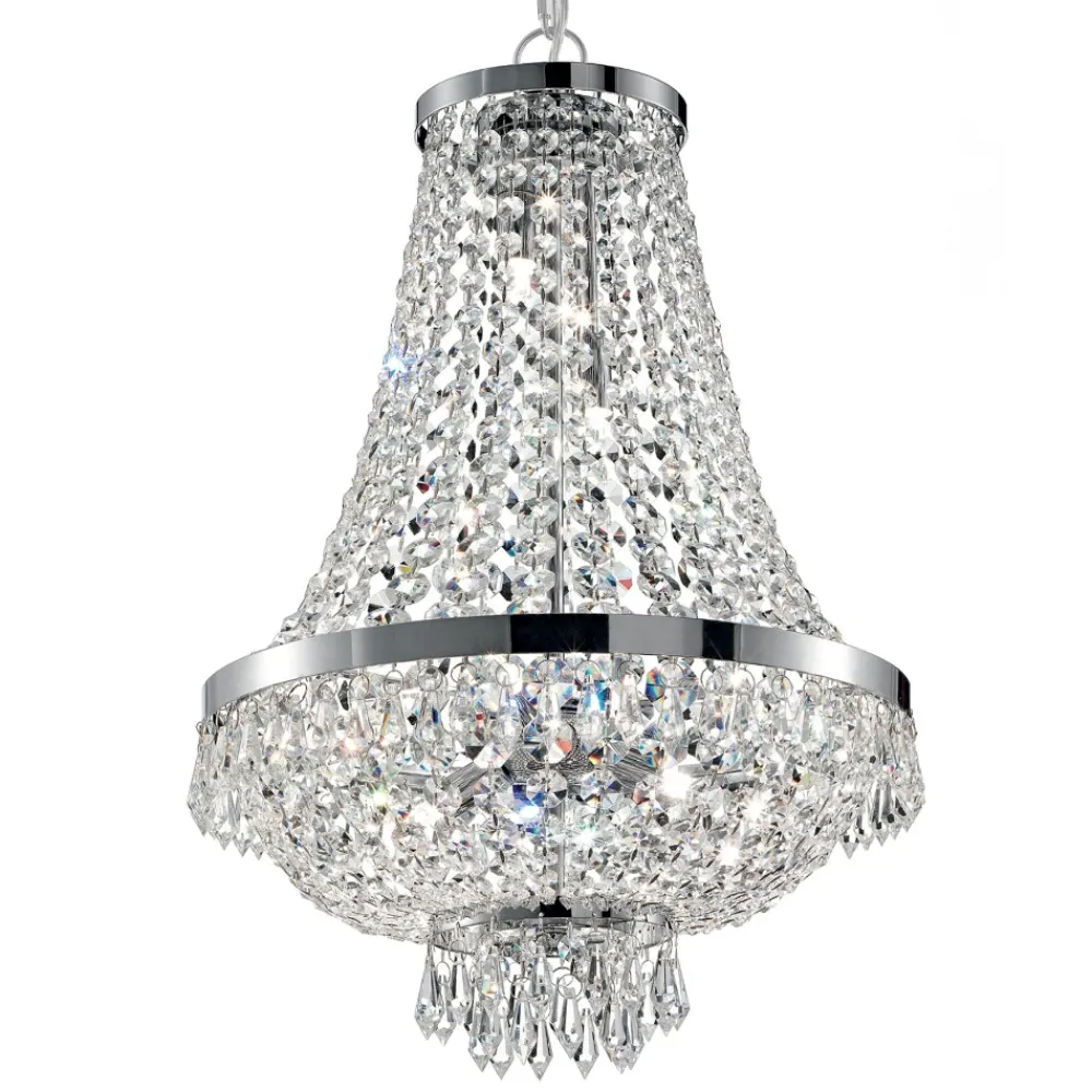 Lampadari Moderni-Ideal Lux Caesar sp9 lampadario di cristallo
