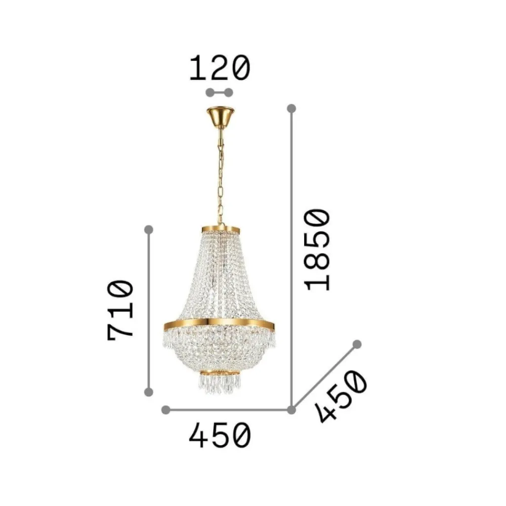 Lampadari Moderni-Ideal Lux Caesar sp9 lampadario di cristallo