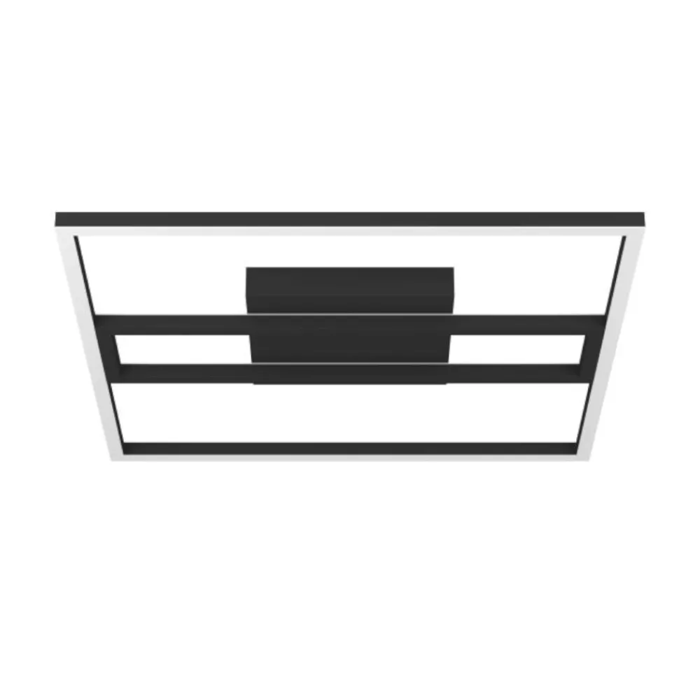 Plafoniere Moderne-Eglo Calagrano z plafoniera moderna quadrata nera led rgb 2700k a 6500k