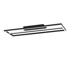 Plafoniere Moderne-Eglo Calagrano z plafoniera rettangolare moderna nera led rgb 2700k a 6500k smart