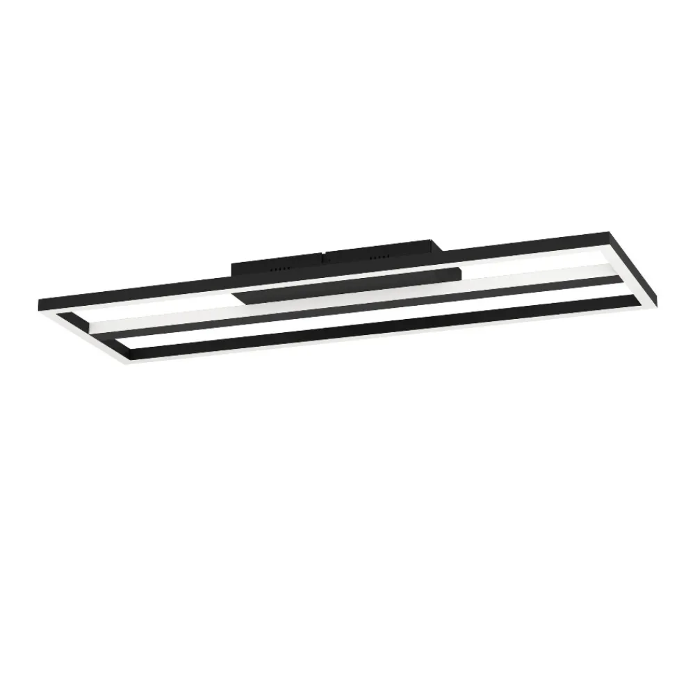 Plafoniere Moderne-Eglo Calagrano z plafoniera rettangolare moderna nera led rgb 2700k a 6500k smart