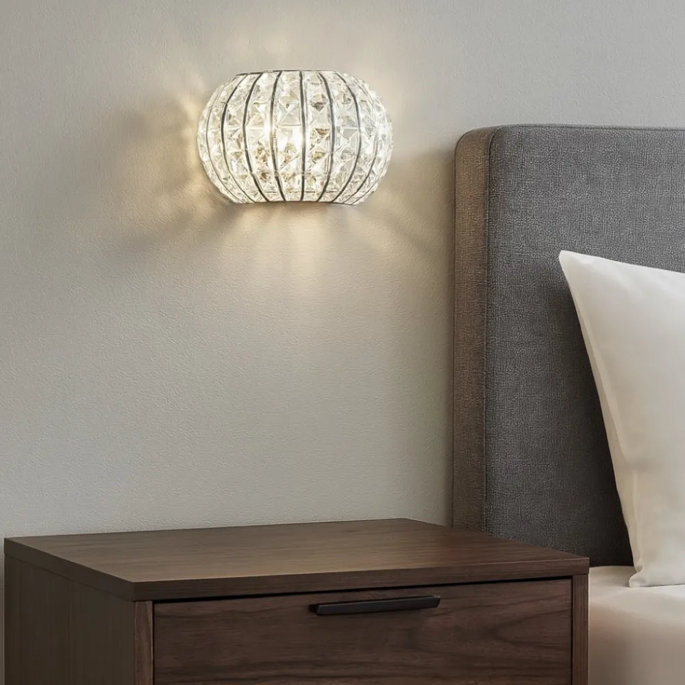 Applique Camera Da Letto-Ideal Lux Calypso ap2 applique di cristallo per comodino camera da letto