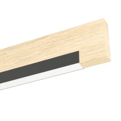Lampadari Cucina-Eglo Camacho lampadario in legno per cucina nero led 25w 3000k dimmerabile