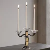 Soprammobili Moderni-Selezionato da Mazzolaluce Candelabro candeliere da tavolo tre fiamme vetro cristallo inserti oro fp