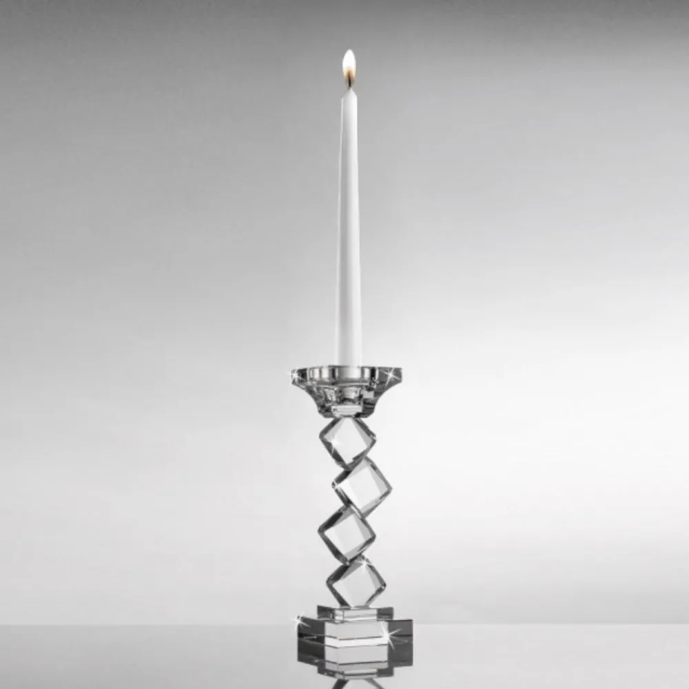 Soprammobili Moderni-Selezionato da Mazzolaluce Candelabro da tavolo 1 fiamma vetro cristallo fp
