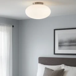 Plafoniere Moderne-Ideal Lux Candy pl1 d40 plafoniera camera da letto 40cm sfera vetro bianco