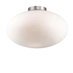 Plafoniere Moderne-Ideal Lux Candy pl1 d40 plafoniera camera da letto 40cm sfera vetro bianco