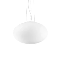 Lampadari Cucina-Ideal Lux Candy sp1 d40 lampadario sfera di vetro bianco