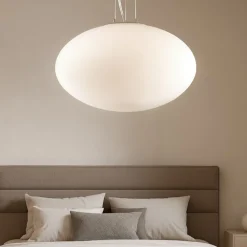 Lampadario Camera Da Letto-Ideal Lux Candy sp1 d50 idea lux lampadario sfera vetro bianco