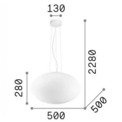 Lampadario Camera Da Letto-Ideal Lux Candy sp1 d50 idea lux lampadario sfera vetro bianco